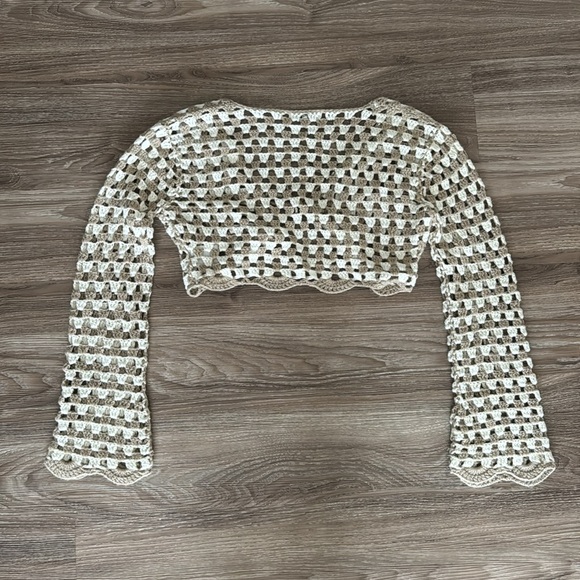 Emery Park Crochet Cropped Sweater Cardigan - Picture 7 of 7